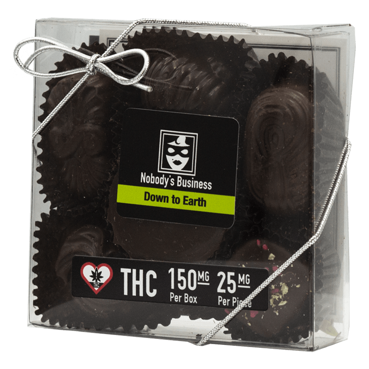Nobody’s Business – Artisan Infused Chocolates – Down To Earth – 150mg THC | BC Weed Edible Canada Nobody’s Business – Artisan Infused Chocolates – Down To Earth – 150mg THC | BC Weed Edible Canada