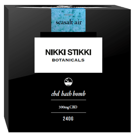 Nikki Stikki Botanicals – CBD Bath Bomb – Sea Salt Air – 300mg CBD | BC Weed Edible Canada Nikki Stikki Botanicals – CBD Bath Bomb – Sea Salt Air – 300mg CBD | BC Weed Edible Canada