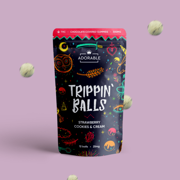 Adorable – Trippin’ Balls – Strawberry Cookies & Cream – 300mg | BC Weed Edible Canada