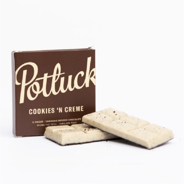 Potluck – Infused Chocolate – Cookies & Cream – 300mg THC | BC Weed Edible Canada